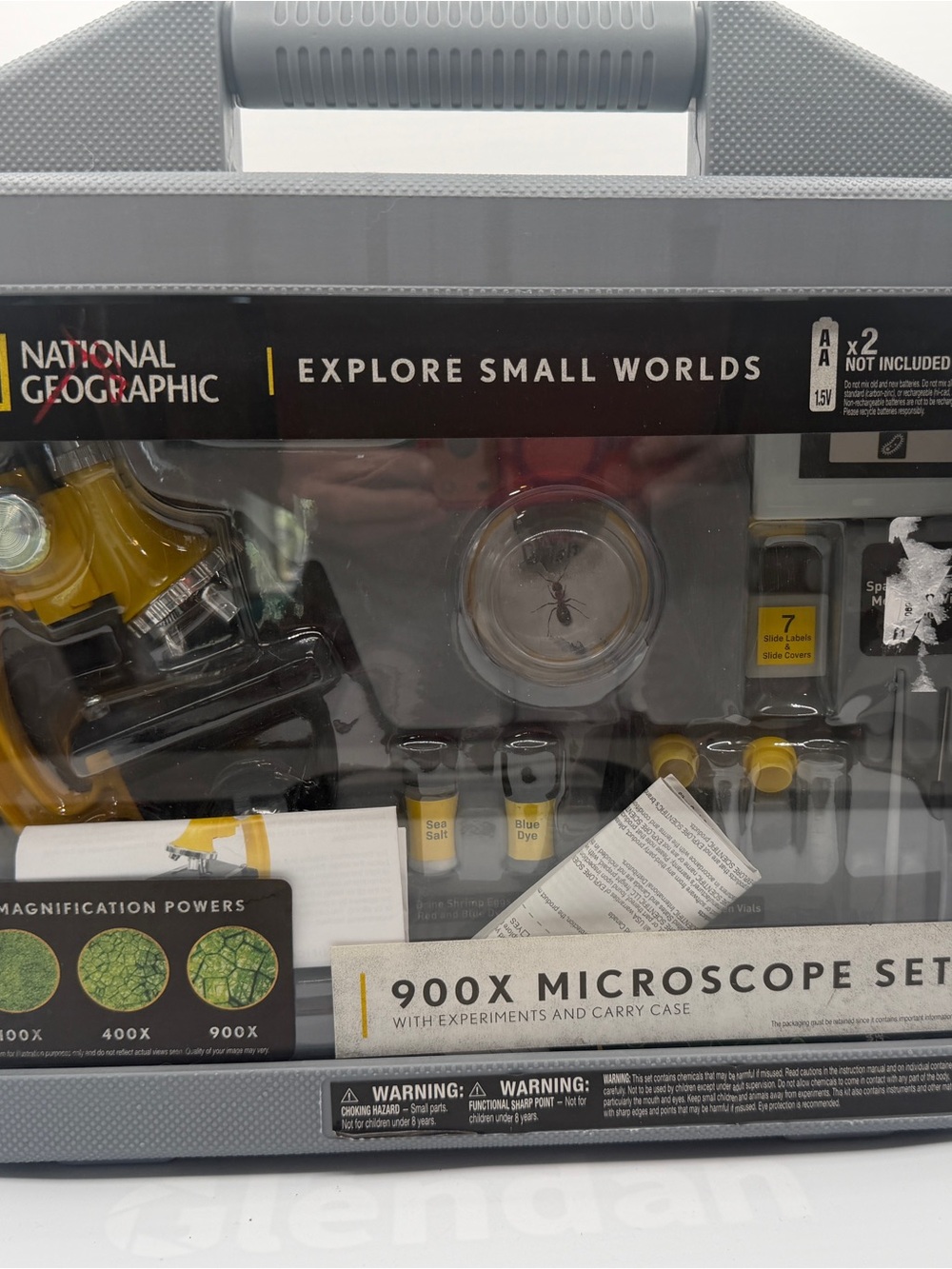 National Geographic 900X Microscope Set STEM science kit NEW in hard carry case